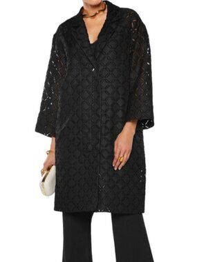 🖤 Roland Mouret Embroidered Mesh Jacket / Coat – Architectural Statement Piece